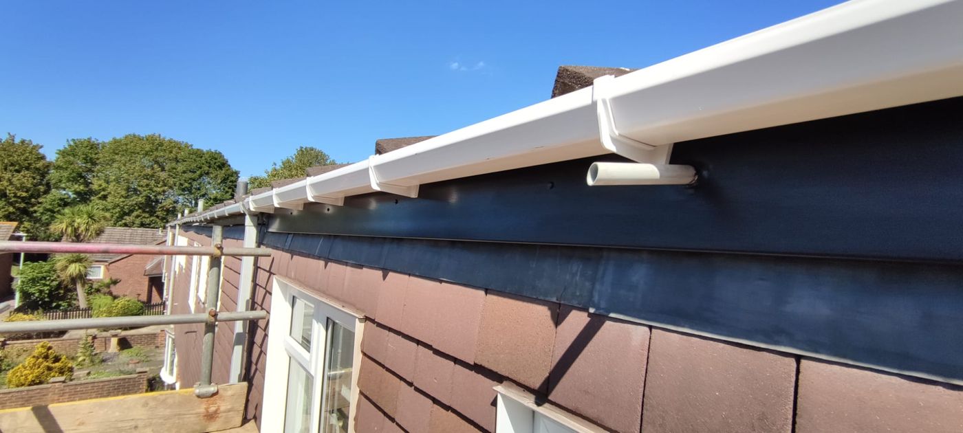 New white UPVC guttering and fascias